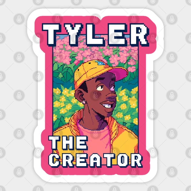 Tyler The Creator Pixelated Cartoon Sticker by Oldies Goodies!